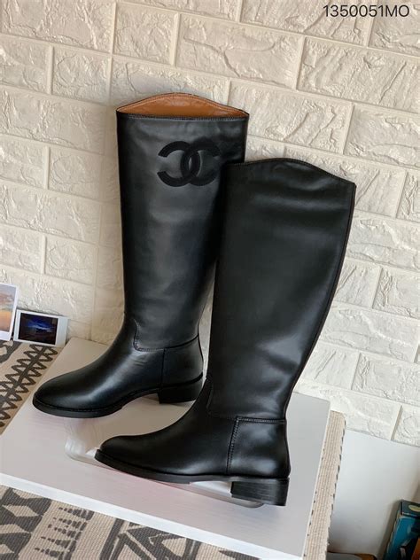 chanel black biker boots|knee high chanel boots.